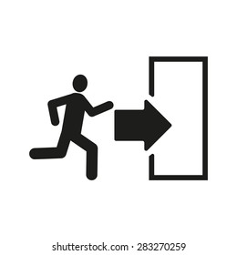 The exit icon. Emergency Exit symbol. Flat Vector illustration