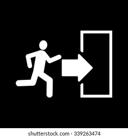 The exit icon. Emergency Exit symbol. Flat Vector illustration
