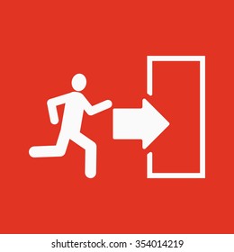 The exit icon. Emergency Exit symbol. Flat Vector illustration