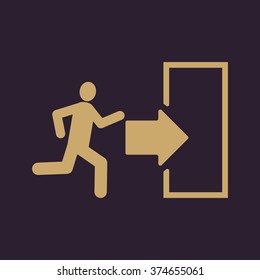 The exit icon. Emergency Exit symbol. Flat Vector illustration