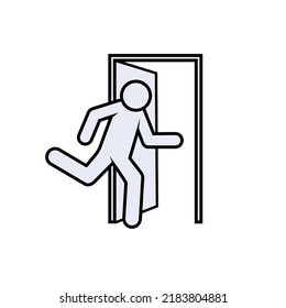 Exit Icon. Evacuation Symbol. Applied for Design Element, Presentation, Website or Apps.