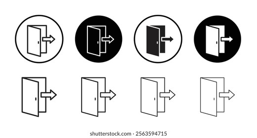 Exit icon Flat art in black and white isolated