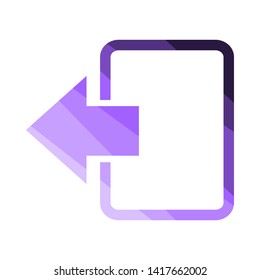 Exit Icon. Flat Color Ladder Design. Vector Illustration.