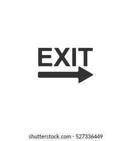 Exit icon flat. Illustration isolated vector sign symbol