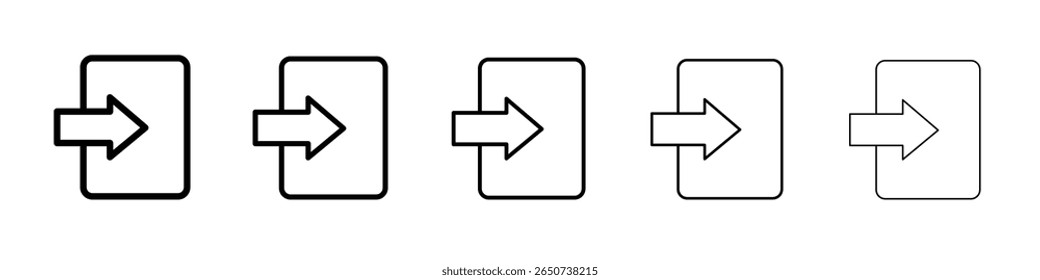 Ícone de saída ilustração plana definir logotipo