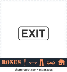 Exit icon flat. Simple vector symbol and bonus icon