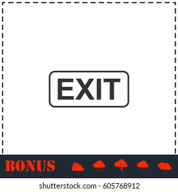 Exit icon flat. Simple vector symbol and bonus icon