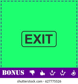 Exit icon flat. Simple vector symbol and bonus icon