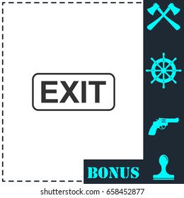 Exit icon flat. Simple vector symbol and bonus icon