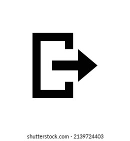 Ausfahrt-Symbol. Flaches Design einzeln auf weißem Hintergrund.