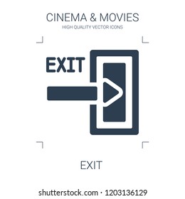 exit icon. high quality filled exit icon on white background. from cinema collection flat trendy vector exit symbol. use for web and mobile