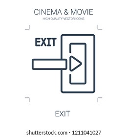 exit icon. high quality line exit icon on white background. from cinema collection flat trendy vector exit symbol. use for web and mobile