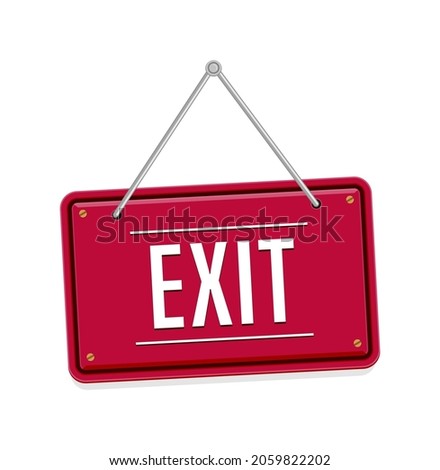 Exit icon illustration set for ecommerce site etc. (hanging signboard motif )