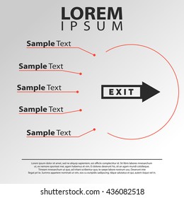 exit icon. exit infographics template