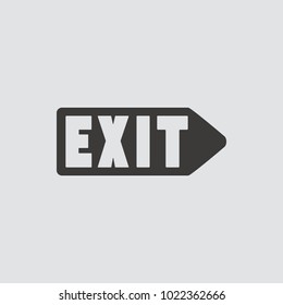 exit icon isolated of flat style. Vector illustration.