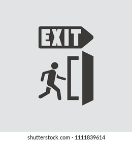 Exit Icon Isolated Flat Style Vector Stock Vector (Royalty Free ...