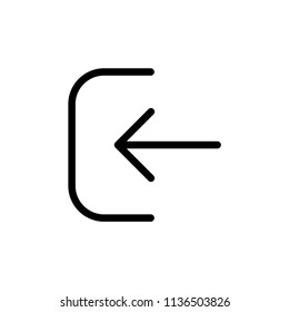 Exit icon isolated of flat style. Vector illustration.