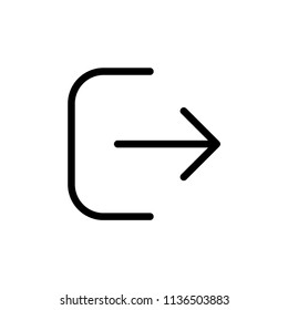 Exit icon isolated of flat style. Vector illustration.