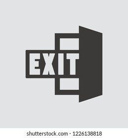 exit icon isolated of flat style. Vector illustration.