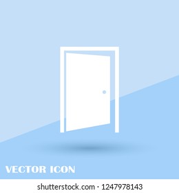 exit icon isolated of flat style. Vector illustration.