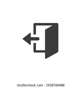 Exit Icon Isolated on Black and White Vector Graphic