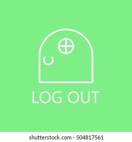 Exit icon. Log out line icon. Vector concept illustration for design. High quality outline pictigram for design website or mobile app. Vector thin line illustration of log out.