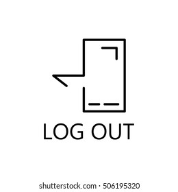Exit icon. Log out line icon. Vector concept illustration for design. High quality outline pictigram for design website or mobile app. Vector thin line illustration of log out.
