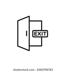 Exit icon logo sign vector outline