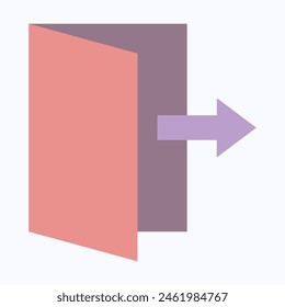 Exit Icon, Logout, Flat Style Isolated Vector Icon.