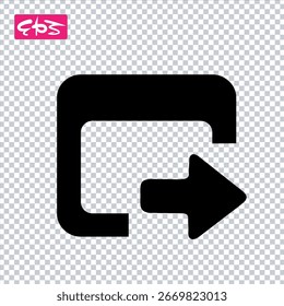 Icono de salida, ícono de cierre de sesión, ícono de salida, archivo de ilustración de ícono de Vector de formato EPS
