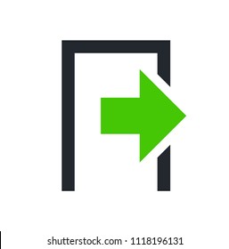 The exit icon. Logout and output, outlet, out symbol. Exit Icon in trendy flat style isolated on white background. Leave symbol for your web site design, app, UI. Vector illustration, EPS10