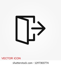 The exit icon. Logout and output, outlet, out symbol. Vector logo