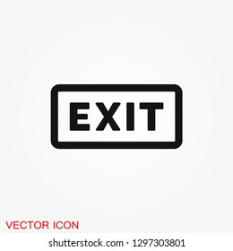 The exit icon. Logout and output, outlet, out symbol. Vector logo