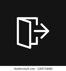 The exit icon. Logout and output, outlet, out symbol. Vector logo