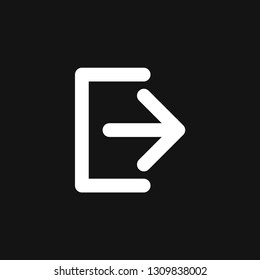 The exit icon. Logout and output, outlet, out symbol. Vector logo