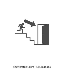 The exit icon. Logout and output, outlet, out symbol. Flat Vector illustration