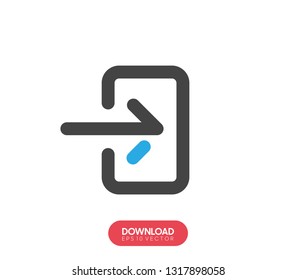 The exit icon. Logout and output, outlet, out symbol. Flat Vector illustration - Vector