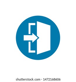 The exit icon. Logout and output, outlet, out symbol. Flat Vector illustration