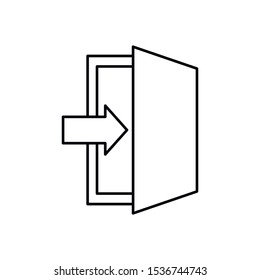 The exit icon. Logout and output, outlet, out symbol. Flat Vector illustration