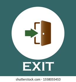 The exit icon. Logout and output, outlet, out symbol. EPS 10