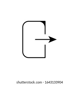 The exit icon. Logout and output, outlet, out symbol. Flat Vector illustration