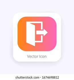Icono de salida. Cierre de sesión y salida, salida, símbolo de salida. Vector