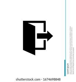 Exit icon. Logout and output, outlet, out symbol. Vector