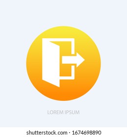 Verlassen Sie das Symbol. Abmelden und Ausgabe, Auslass, Abmelden Symbol. Vektorillustration