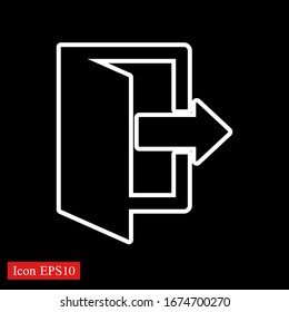 Exit icon. Logout and output, outlet, out symbol. Vector