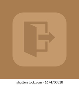 Exit icon. Logout and output, outlet, out symbol. Vector