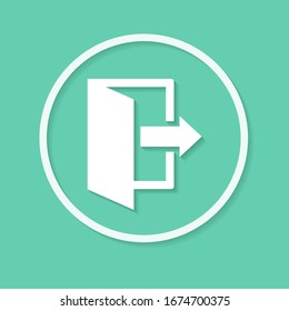 Icono de salida. Cierre de sesión y salida, salida, símbolo de salida. Vector