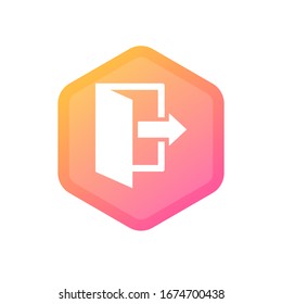 Exit icon. Logout and output, outlet, out symbol. Vector