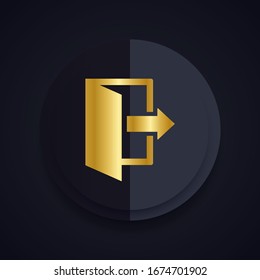 Exit icon. Logout and output, outlet, out symbol. Vector