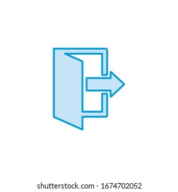 Exit icon. Logout and output, outlet, out symbol. Vector